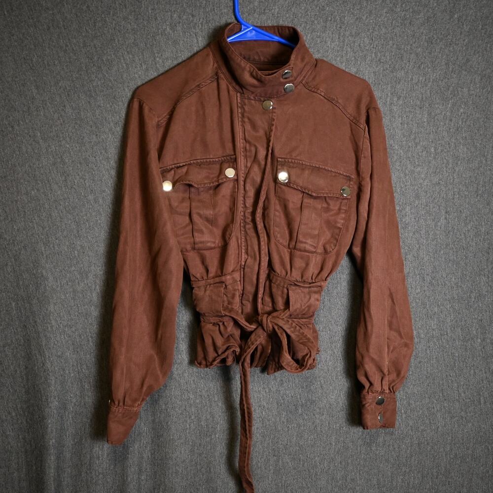 Dear John Women's XS Austin Drop Shoulder Jacket Sepia Utility Belted